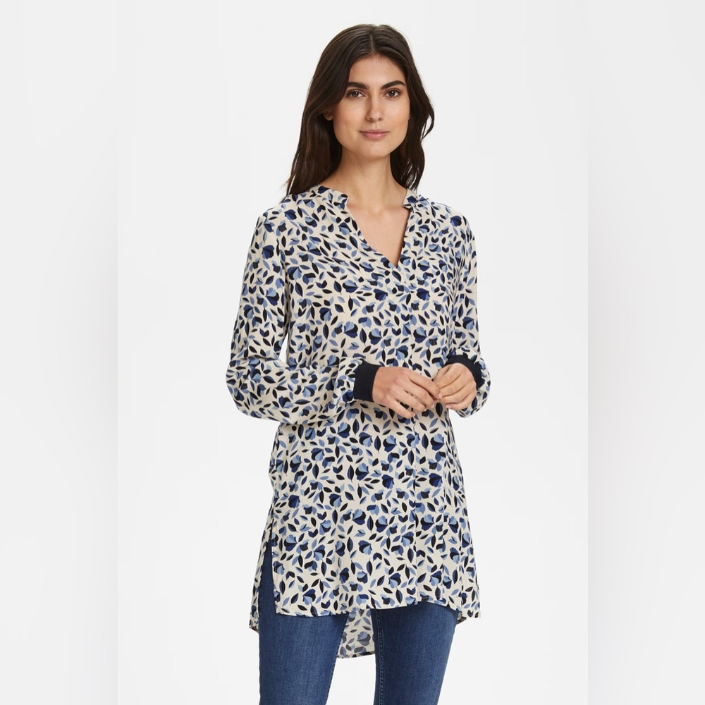 Part Two Copenhagen | Troya Leaf Print Wind Chime Tunic Size 40
